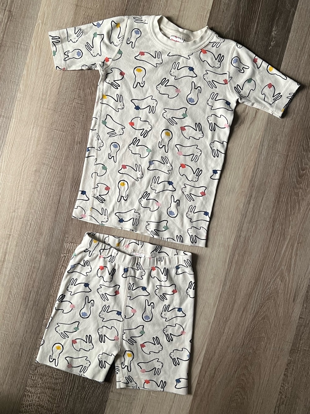 Hanna Andersson Bunny Rabbit Short Pajama Set size 8 100% Organic Cotton